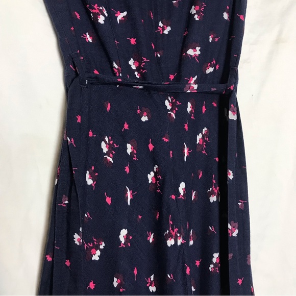 Joules Lucinda Blue Floral Sleeveless Round Neck Zip Up A-Line MIDI Dress Size 2 - Picture 9 of 16